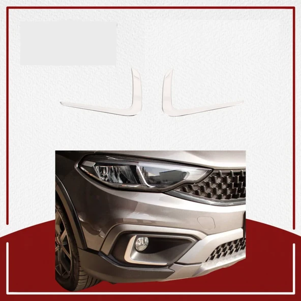 Fiat Uyumlu Egea Cross 2020- Sis Far Çerçevesi Paslanmaz Çelik ürün görseli 1