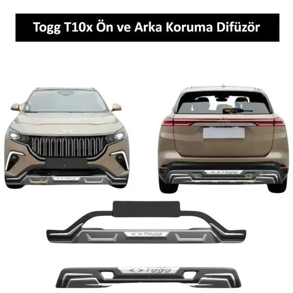 Togg T10x Uyumlu OEM İthal Ön ve Arka Koruma Difüzör Seti ürün görseli 1