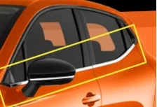 Renault Uyumlu Clio 5 2019- Cam Çıtası Paslanmaz Çelik 4 Parça ürün görseli 1