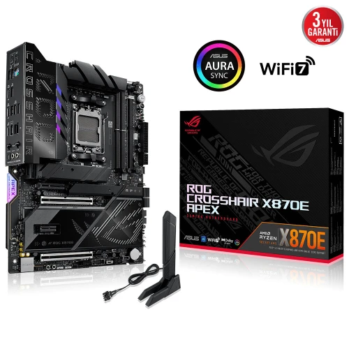 ASUS ROG CROSSHAIR X870E APEX, 2xDDR5, 5xM.2, 2xDP, Type-C, PCIe 5.0, 2xWi-Fi 7, Bluetooth v5.4, AM5 Soket GAMING Anakart ürün görseli 1