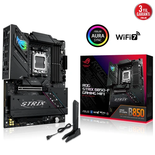 ASUS ROG STRIX B850-F GAMING WIFI7 NEO, 4xDDR5, 4x M2, HDMI, DP, 2xType-C, Wi-Fi 7, Bluetooth v5.4, AM5 Soket GAMING Anakart ürün görseli 1