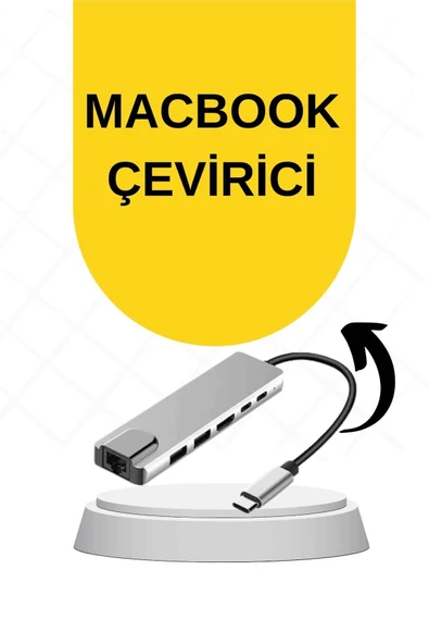 Macbook Pro/air Uyumlu Usb Type-c 8 In 1 Hub Dönüştürücü Çevirici Çoklayıcı Usb Hdmı Micro Sd 8 Girişli ürün görseli 1
