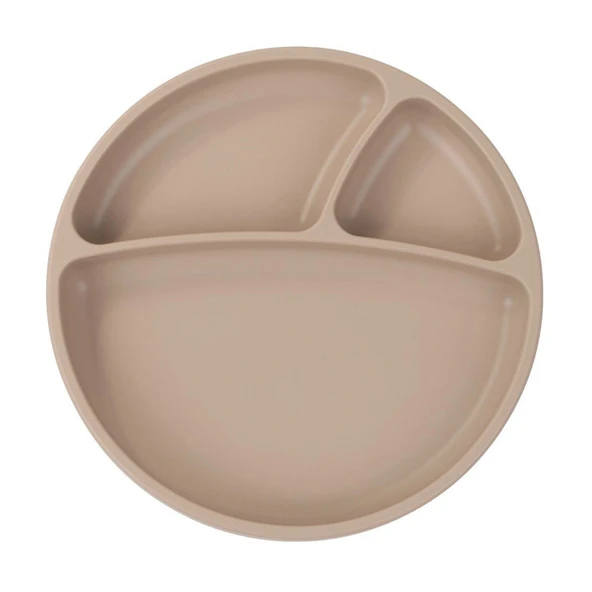 Oioi Porsiyon Vakum Tabanlı Silikon Tabak Bubble Beige ürün görseli 1