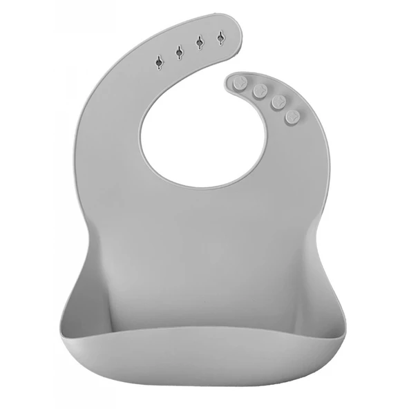 Oioi Basics Silikon Mama Önlüğü Powder Grey ürün görseli 1