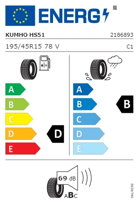 Kumho 195/45 R15 78V Ecsta HS51 Oto Yaz Lastiği (Üretim Yılı: 2025) ürün görseli 1
