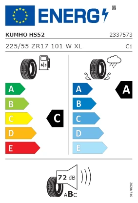 Kumho 225/55 R17 101W XL Ecsta HS52 Oto Yaz Lastiği (Üretim Yılı: 2025) ürün görseli 1