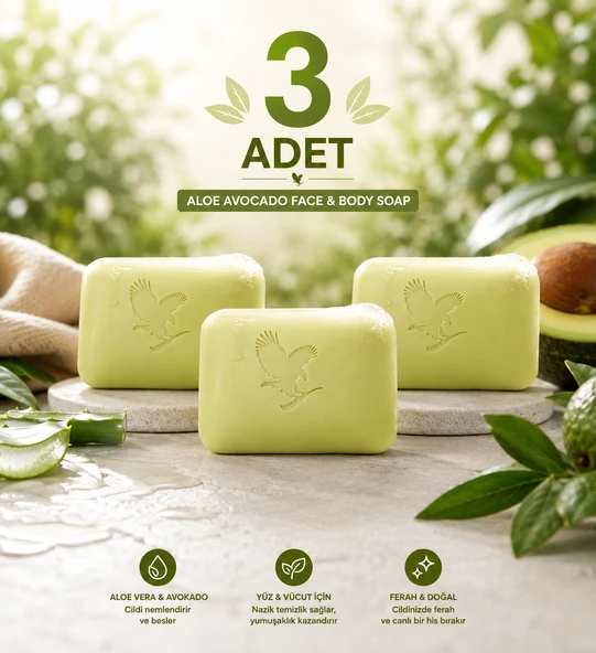 Forever Living Aloe Avocado Face & Body Soap- Yüz Ve Vücut Sabunu-3 Adet ürün görseli 1