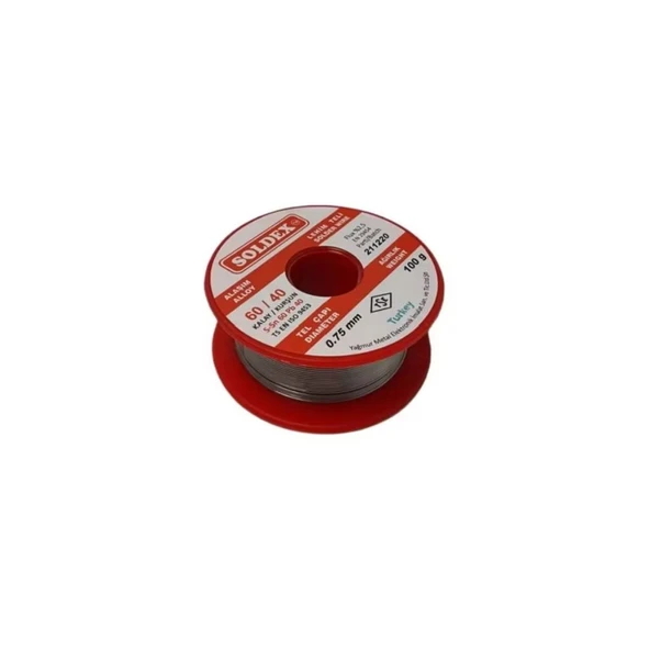 60/40 Lehim Teli 100 gr 0,75 mm (Sn:60 / Pb:40) ürün görseli 1