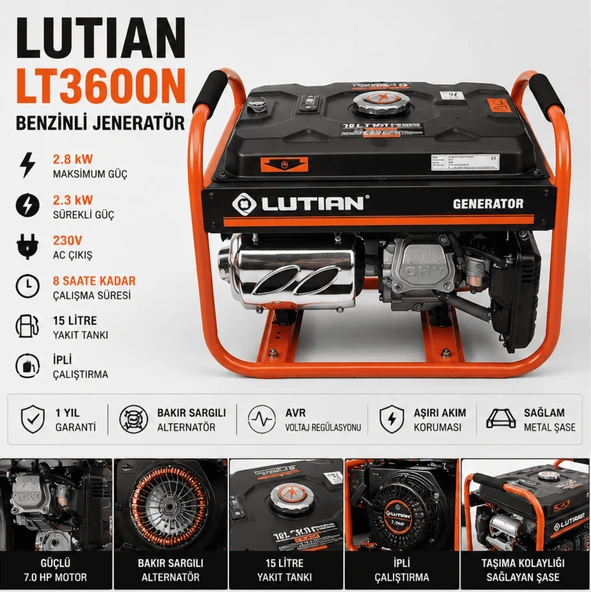 Lutian Benzinli Jeneratör Ipli LT3600N-5 - 2.8 Kw ürün görseli 1