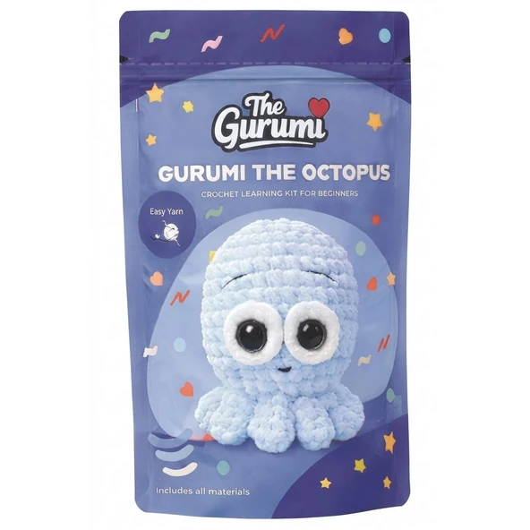 Yeni Başlayanlar İçin Ahtapot Amigurumi Örgü Kiti ürün görseli 1
