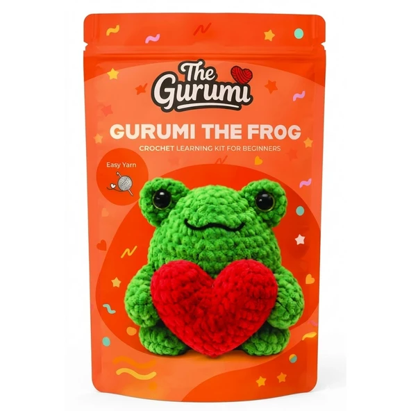 Yeni Başlayanlar İçin Kurbağa Amigurumi Örgü Kiti ürün görseli 1