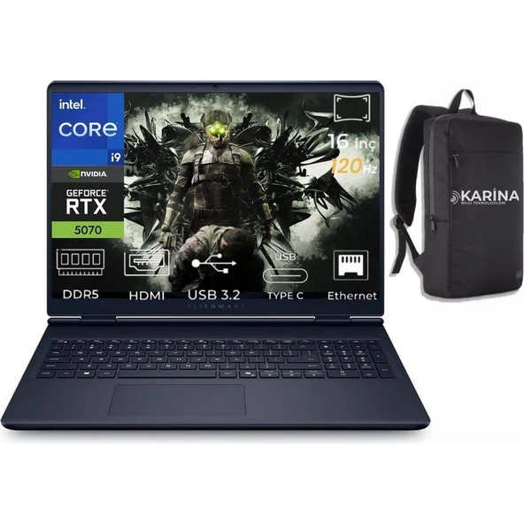 Dell Alienware 16 Aurora Intel Core 9-270H AC16250-C932157W-13 96GB 4tb RTX5070 8gb W11HOME 16 Inç 2k Wqxga 120Hz Wva Gaming Laptop ürün görseli 1