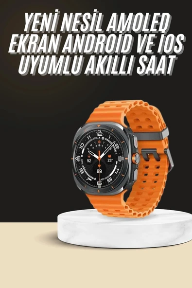Akıllı Saat Unısex Zarif Görünümlü Titanyum Kasa Amoled Ekran Müzik Dinleme ürün görseli 1
