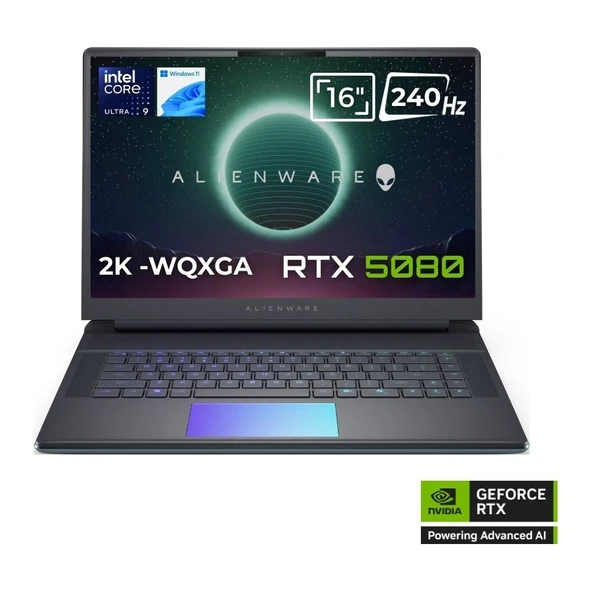 Dell Alienware 16 Area-51 AA16250 Ultra 9 275HX 32 GB Ram 2 Tb SSD 16GB RTX5080 175W 240Hz Freedos Ingilizce Klavye K23 ürün görseli 1
