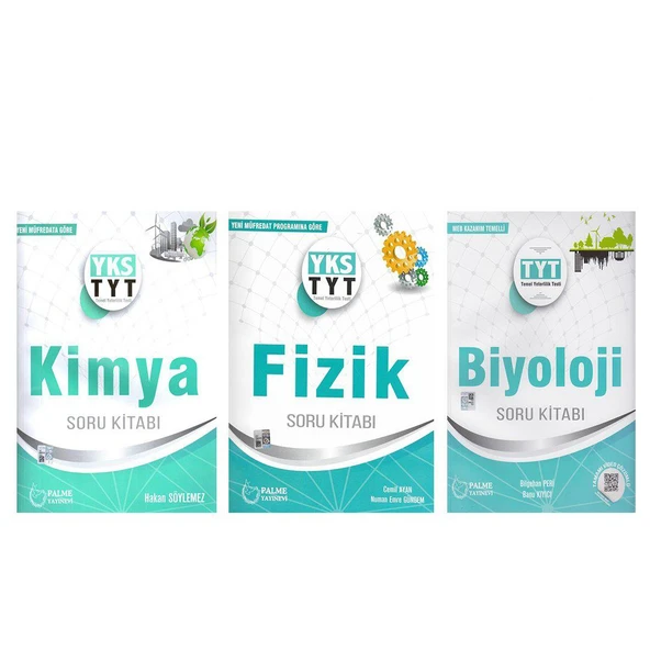 Palme Yayınları TYT Fizik Kimya ve Biyoloji A Soru Bankası 3 Kitap Set ürün görseli 1