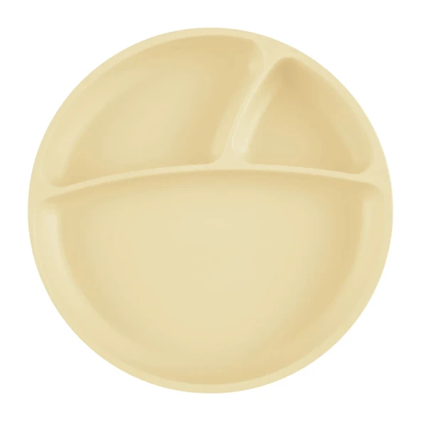 OiOi Porsiyon Vakum Tabanlı Silikon Tabak Mellow Yellow ürün görseli 1