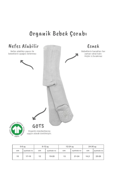 Bistyle Kaymaz Basic Külotlu Çorap 50501 Gri - Resim 2
