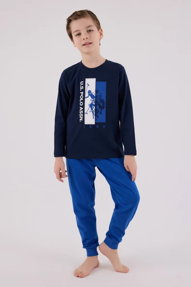 U.S. Polo Assn  Uzun Kol Pijama Takım US2206-4 Lacivert ürün görseli 1