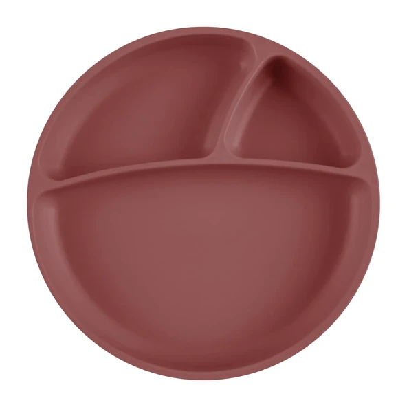 OiOi Porsiyon Vakum Tabanlı Silikon Tabak Velvet Rose ürün görseli 1