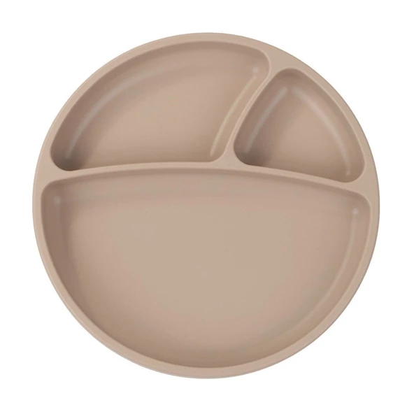 OiOi Porsiyon Vakum Tabanlı Silikon Tabak Bubble Beige ürün görseli 1