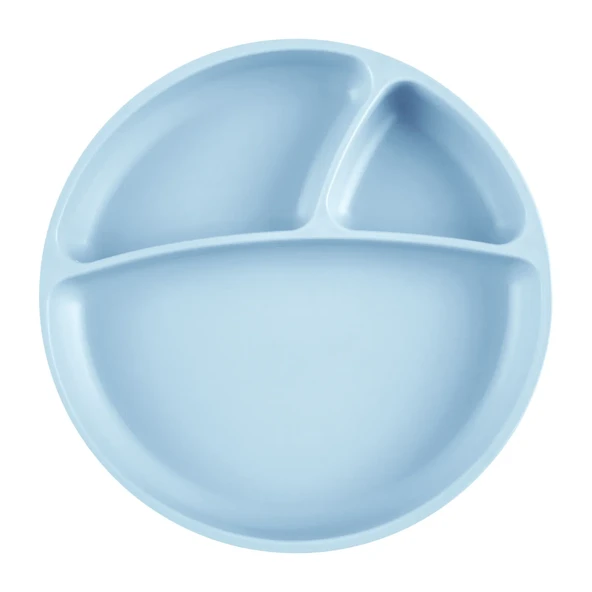 OiOi Porsiyon Vakum Tabanlı Silikon Tabak Mineral Blue ürün görseli 1