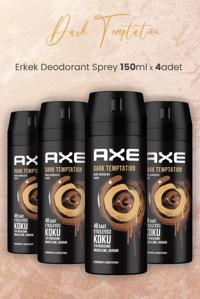 Axe Dark Temptation Erkek Deodorant Sprey 150 ml x 4 Adet ürün görseli 1