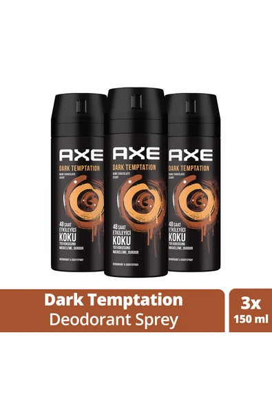 Axe Dark Temptation Erkek Sprey Deodorant 150 Ml x 3 Adet ürün görseli 1
