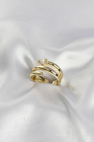 Pirinç Gold Renk Sarmal Yılan Model Kadın Yüzük - EBJ260516W42190 ürün görseli 1