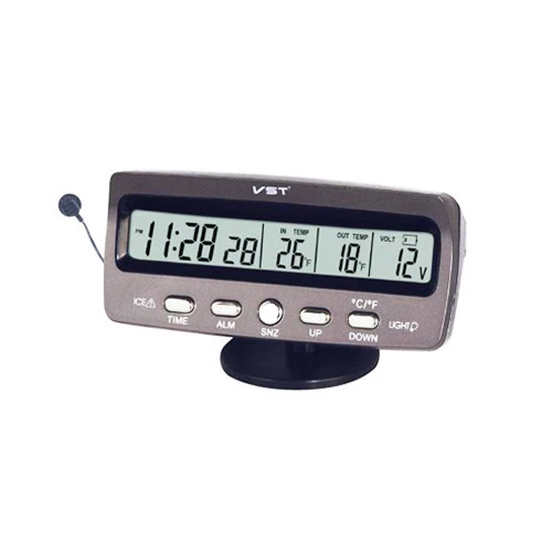 Araba Araç Oto Çok Fonksiyonlu İç ve Dış Termometre Saat Voltmetre Vst7045 ürün görseli 1