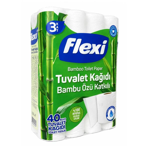 Flexi Tuvalet Kağıdı 3 Katlı Bambu Özlü 40 Rulo ürün görseli 1