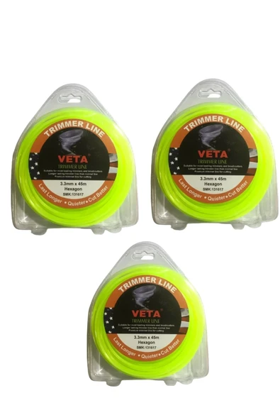 Veta 6 Köşeli 3,3 mm 45 mt Tırpan Misinası Misinesi 3 Adet ürün görseli 1