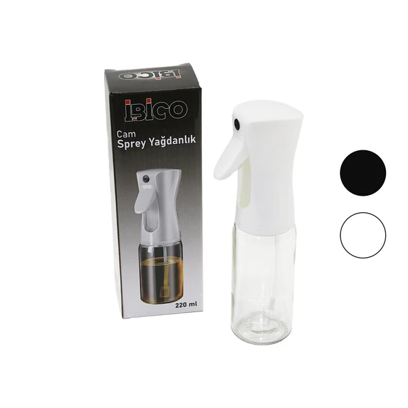 İBİCO İ22-168 ( CAM ) ( 220ML ) YAĞDANLIK ( SPREY ) ( SİYAH & BEYAZ PLASTİK BAŞLIK )*80 ürün görseli 1
