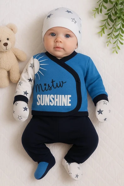 Sun Shine Desenli 5'li Erkek Hastane Çıkışı ürün görseli 1