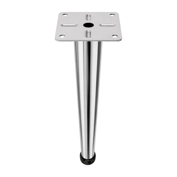 (1 Adet) Omaks 18 cm Metal Krom Düz Mobilya Sehpa Kanepe Ayağı Montaj Vidaları Dahil Ayak ürün görseli 1