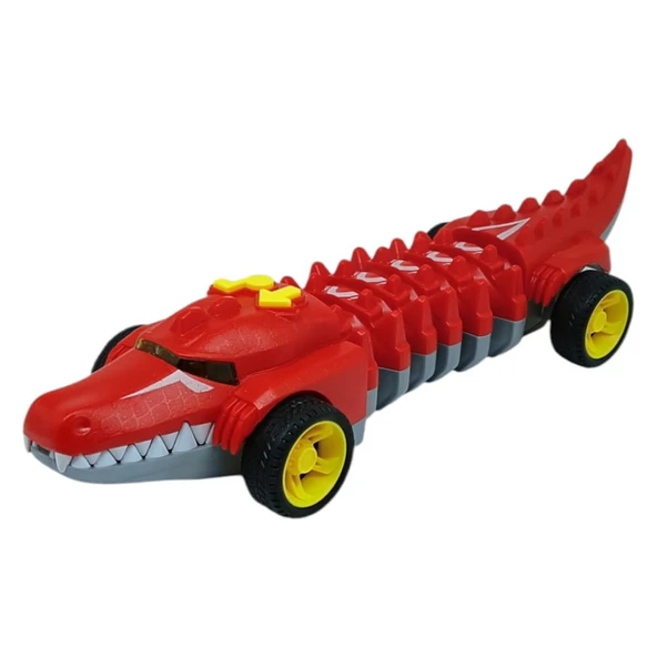 Timsah Araba - Otomatik Hareketli Sesli Işıklı 32 cm - Kırmızı Timsah - 1 ADET ürün görseli 1