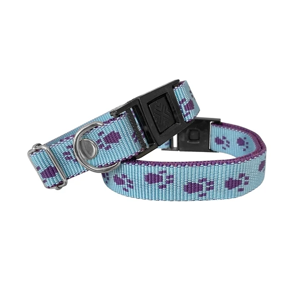 Köpek Tasması Patili Dokuma 2 cm - Min: 30 cm - Max: 50 cm Açık Mavi ürün görseli 1