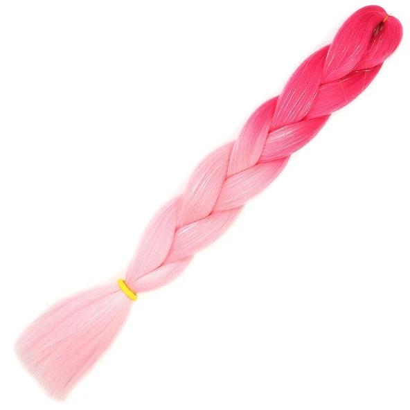 Simli Koyu Pembe / Pembe / Şeker Pembesi Ombreli Örgülük 100 Gr. ürün görseli 1