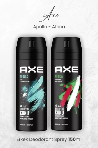 Axe Erkek Deodorant Sprey Apollo ve Africa 150 ml ürün görseli 1