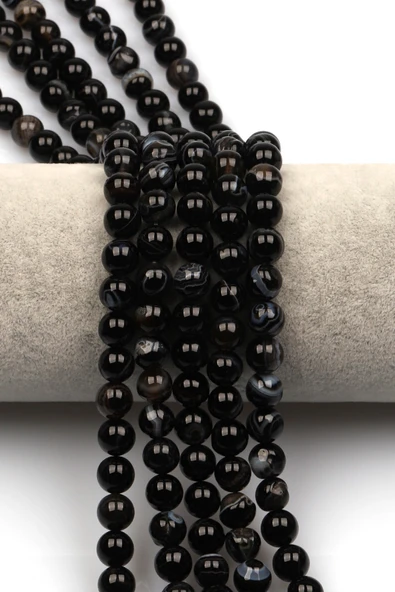 Akik Doğal Taş Dizi 8 mm Küre Kesim - DZ-1085 ürün görseli 1