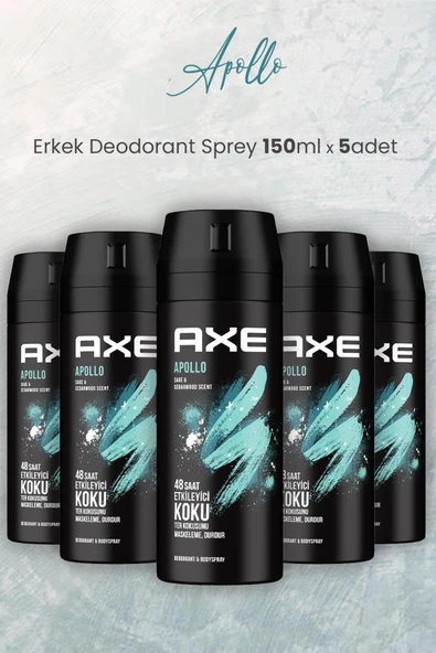 Apollo Erkek Deodorant Sprey 150 ml x 5 Adet ürün görseli 1