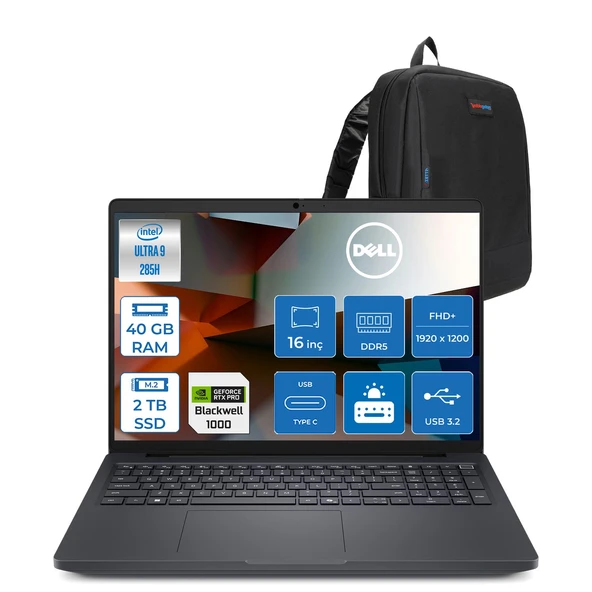 DELL M.2 SSD＋1.0TB Windows11 Pro i5 16GB Dell Pro 16 Plus PB16250 Core 5 120U 32GB 512GB SSD 16 Fhd+ Fiyatı