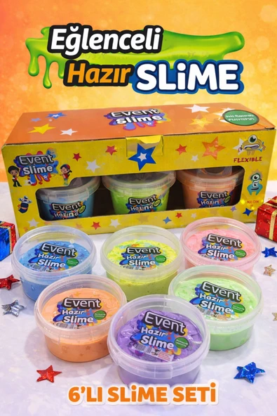 EVENT 6 Farklı Renk Hazır Slime Set Hazır Slime Oyuncak Çocuklar İçin Hazır Slaym Oyun Hamuru ürün görseli 1
