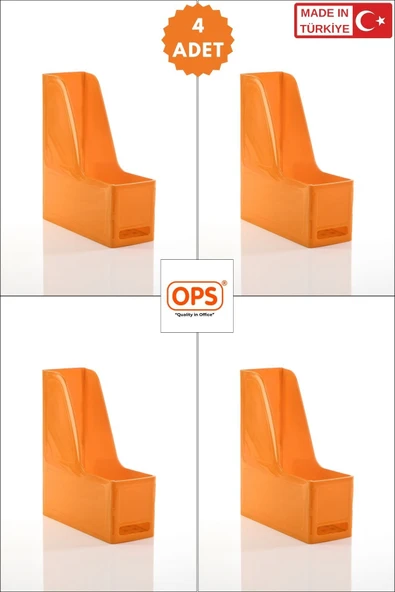 Ops MG 101 MAGAZİNLİK 4'LÜ SET A4 DEMONTE PLASTİK DİKEY KLASÖR ARŞİV KUTUSU ORGANİZER SAKLAMA DEPOLAMA ürün görseli 1