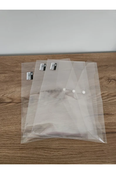 Mikro 3 lü Çıtçıtlı Şeffaf Dosya ürün görseli 1