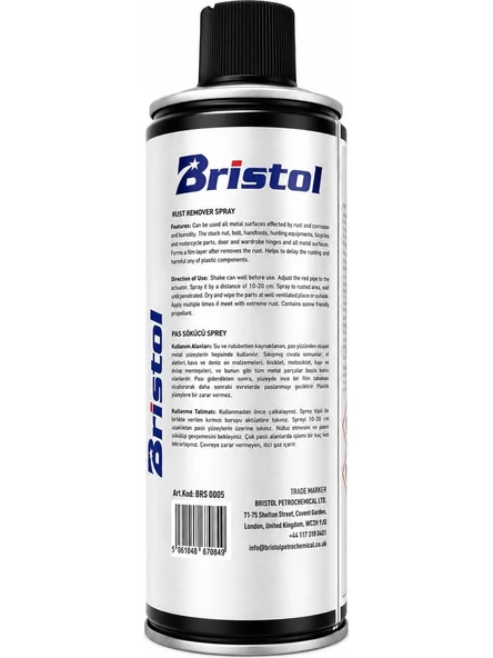 BRİSTOL RUST REMOVE PAS SÖKÜCÜ - 400 ML - Resim 2