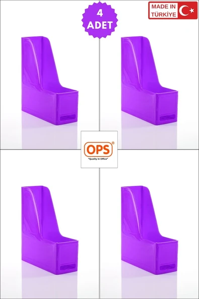 Ops MG 101 MAGAZİNLİK 4'LÜ SET A4 DEMONTE PLASTİK DİKEY KLASÖR ARŞİV KUTUSU ORGANİZER SAKLAMA DEPOLAMA ürün görseli 1