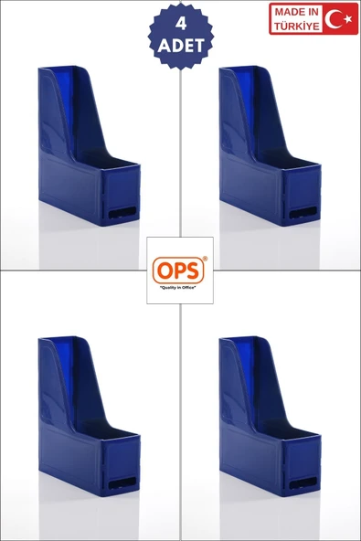 Ops MG 101 MAGAZİNLİK 4'LÜ SET A4 DEMONTE PLASTİK DİKEY KLASÖR ARŞİV KUTUSU ORGANİZER SAKLAMA DEPOLAMA ürün görseli 1