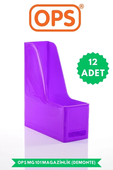 Ops MG 101 A4 DEMONTE 12'Lİ PLASTİK DİKEY MAGAZİNLİK KLASÖR ARŞİV KUTUSU ORGANİZER SAKLAMA DEPOLAMA ürün görseli 1