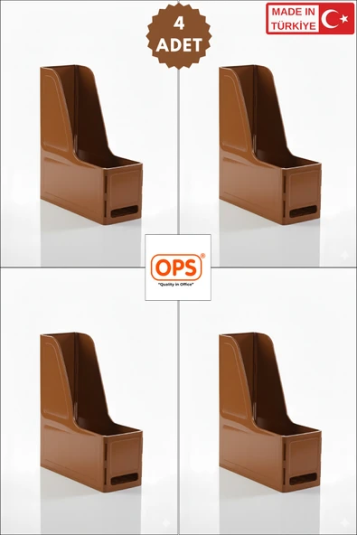 Ops MG 101 MAGAZİNLİK 4'LÜ SET A4 DEMONTE PLASTİK DİKEY KLASÖR ARŞİV KUTUSU ORGANİZER SAKLAMA DEPOLAMA ürün görseli 1