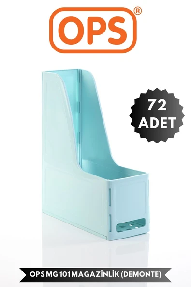 Ops MG 101 A4 DEMONTE 72'Lİ PLASTİK DİKEY MAGAZİNLİK KLASÖR ARŞİV KUTUSU ORGANİZER SAKLAMA DEPOLAMA ürün görseli 1